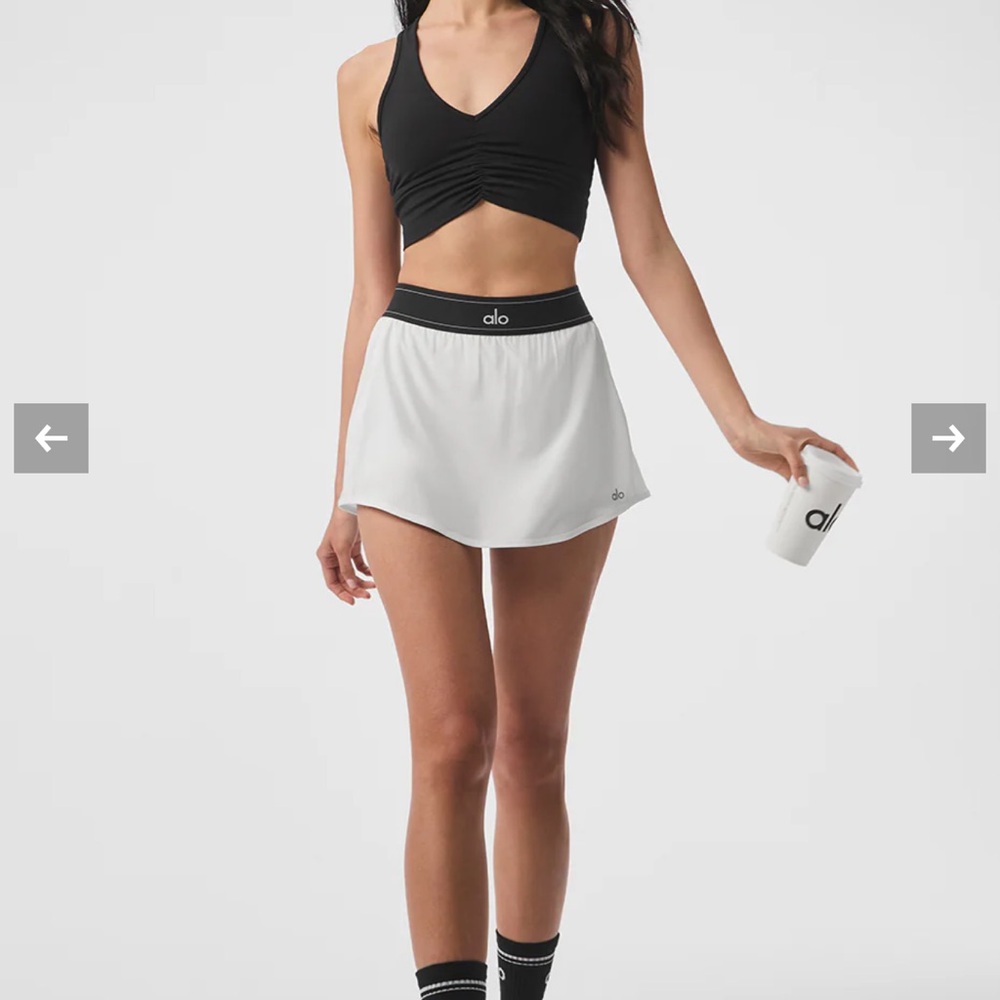 Alo Yoga Match Point Skirt- White